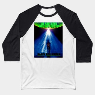 Custom Halloween card Alien obduction Baseball T-Shirt